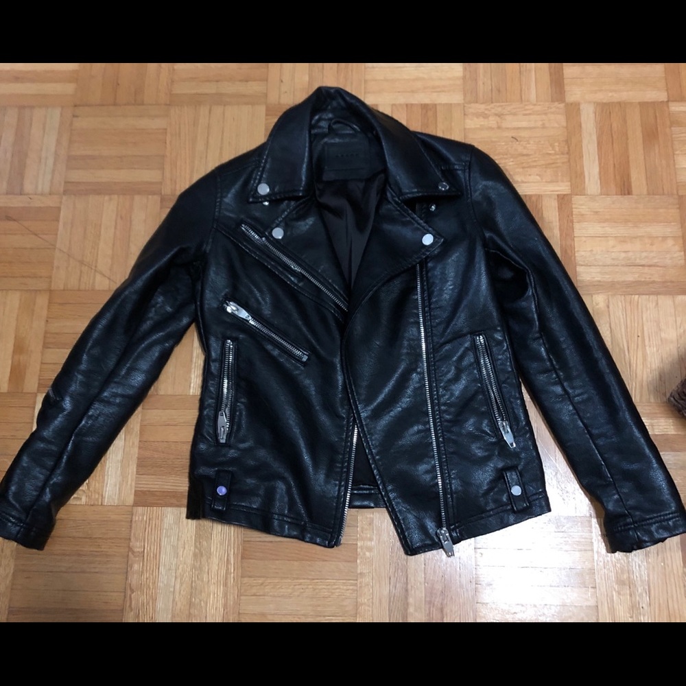 Blank NYC vegan leather motorcycle jacket